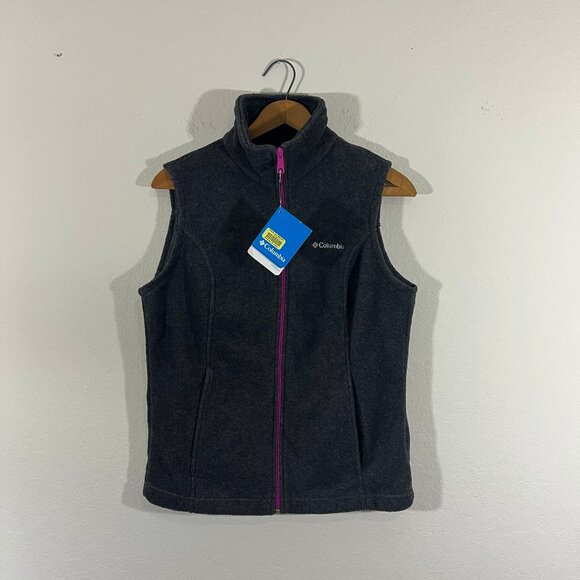 Columbia Women's Benton Springs Dark Gray Fleece Vest Size S Style WL1023 - Picture 1 of 10